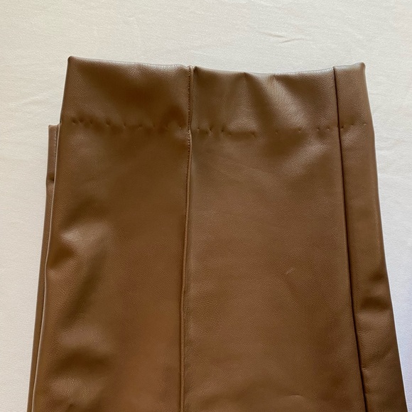 Anne Klein Plus Size Faux-Leather Pants Size 3X Brown - Picture 2 of 4